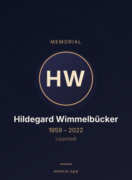 Memorial portrait of Hildegard Wimmelbücker