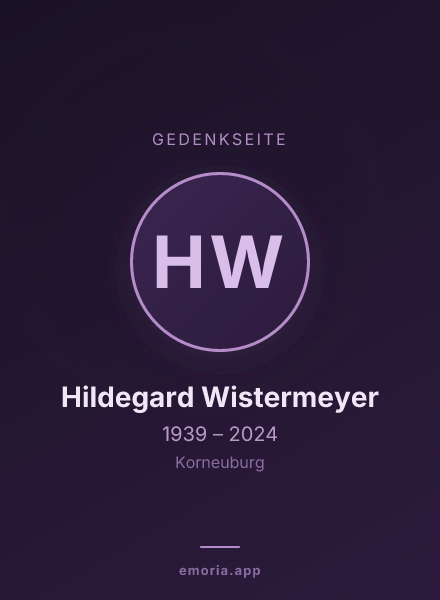 Gedenkportrait von Hildegard Wistermeyer