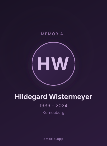 Memorial portrait of Hildegard Wistermeyer