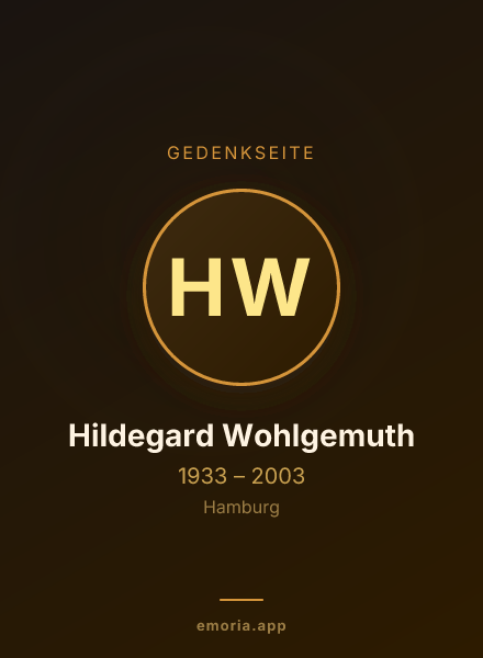 Gedenkportrait von Hildegard Wohlgemuth