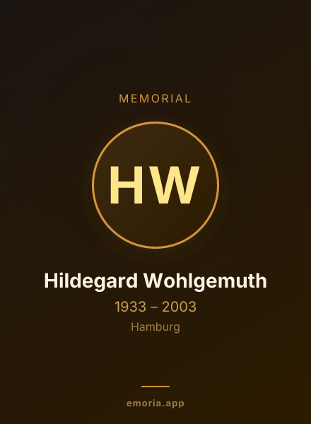 Memorial portrait of Hildegard Wohlgemuth