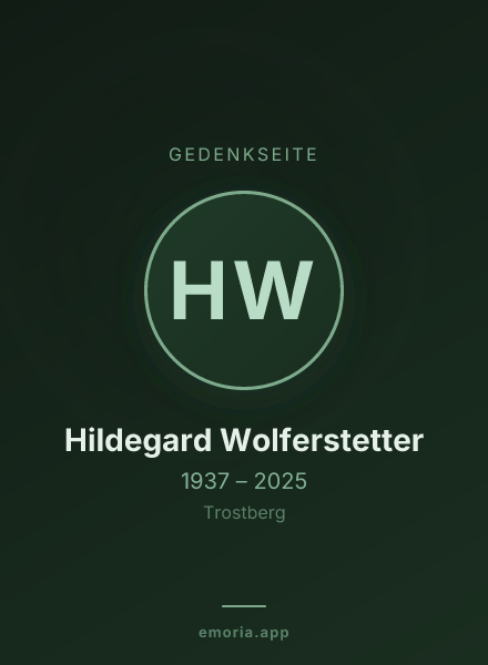 Gedenkportrait von Hildegard Wolferstetter