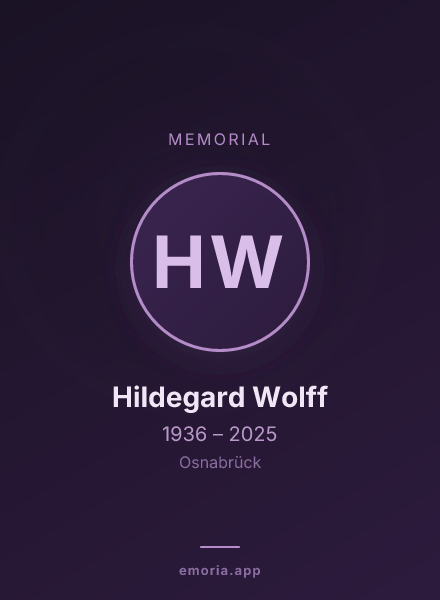 Memorial portrait of Hildegard Wolff