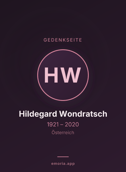 Gedenkportrait von Hildegard Wondratsch
