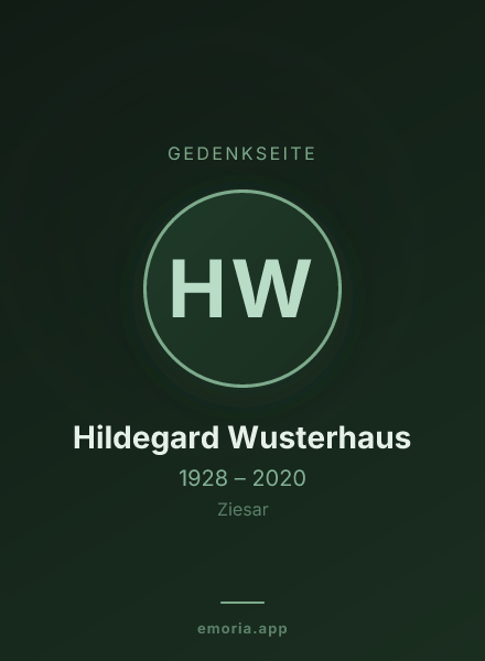 Gedenkportrait von Hildegard Wusterhaus