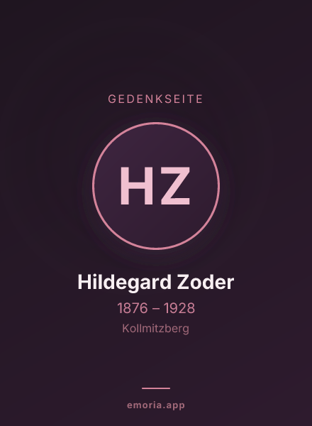 Gedenkportrait von Hildegard Zoder