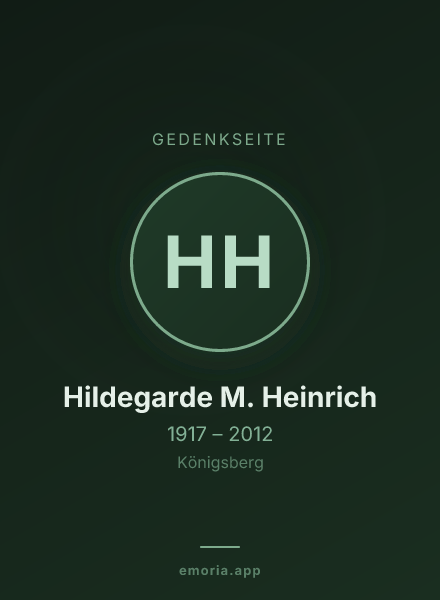 Gedenkportrait von Hildegarde M. Heinrich