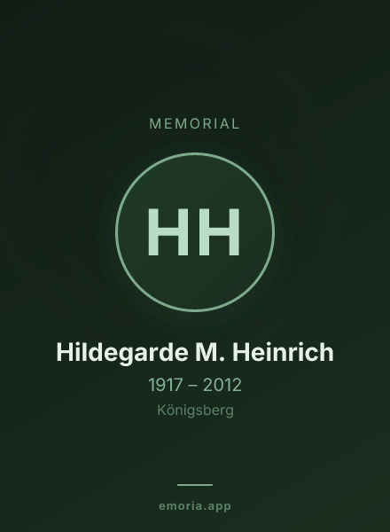 Memorial portrait of Hildegarde M. Heinrich