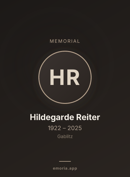 Memorial portrait of Hildegarde Reiter