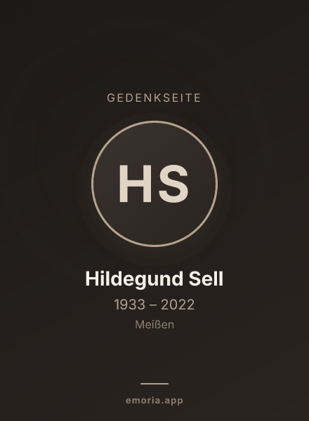 Gedenkportrait von Hildegund Sell