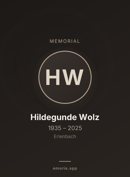 Memorial portrait of Hildegunde Wolz