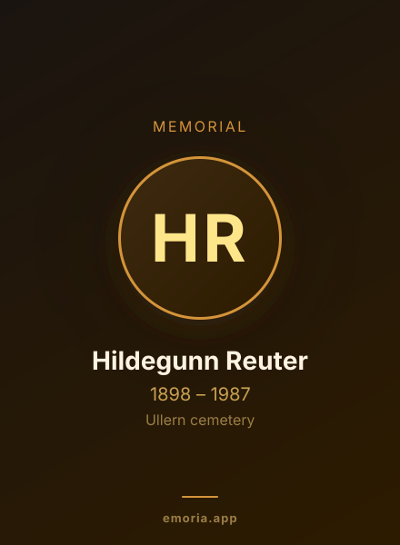 Memorial portrait of Hildegunn Reuter