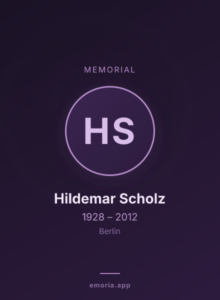 Memorial portrait of Hildemar Scholz
