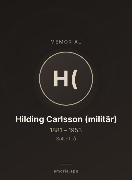 Memorial portrait of Hilding Carlsson (militär)