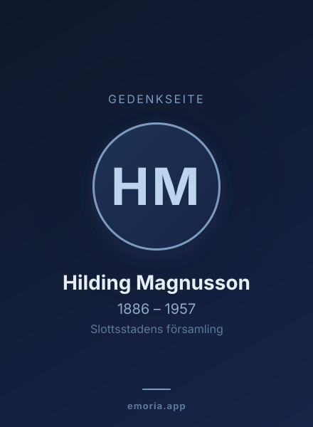 Gedenkportrait von Hilding Magnusson
