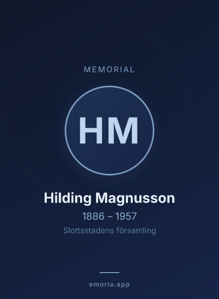 Memorial portrait of Hilding Magnusson