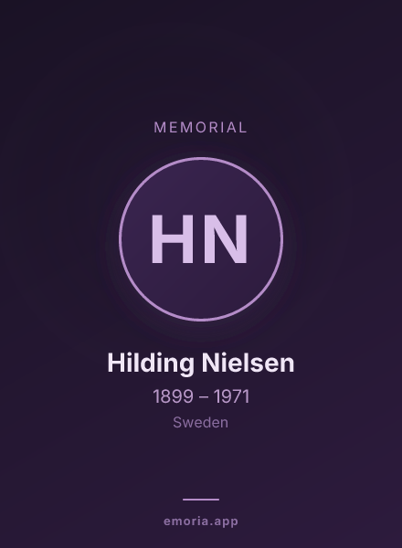 Memorial portrait of Hilding Nielsen