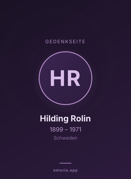 Gedenkportrait von Hilding Rolin