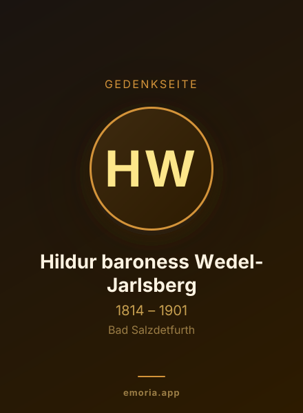 Gedenkportrait von Hildur baroness Wedel-Jarlsberg