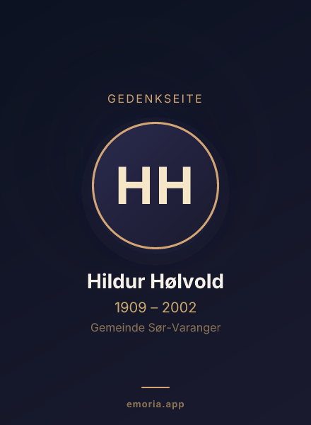 Gedenkportrait von Hildur Hølvold