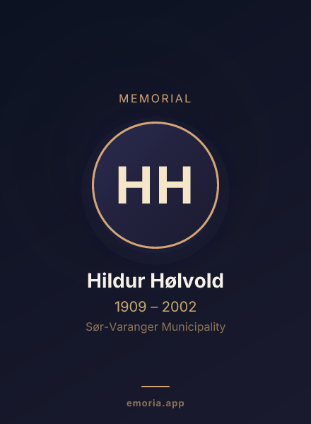 Memorial portrait of Hildur Hølvold