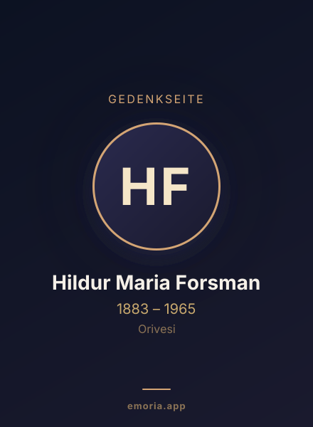 Gedenkportrait von Hildur Maria Forsman