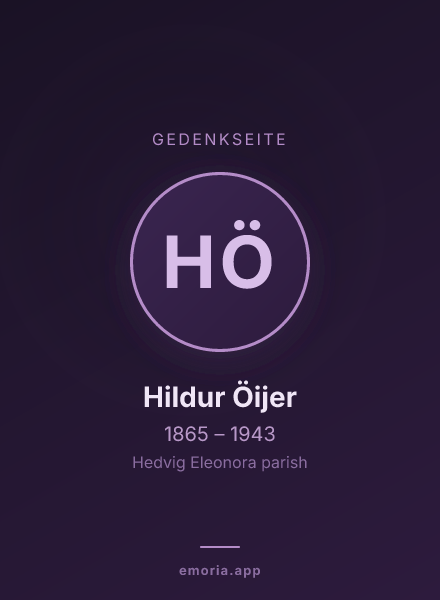 Gedenkportrait von Hildur Öijer