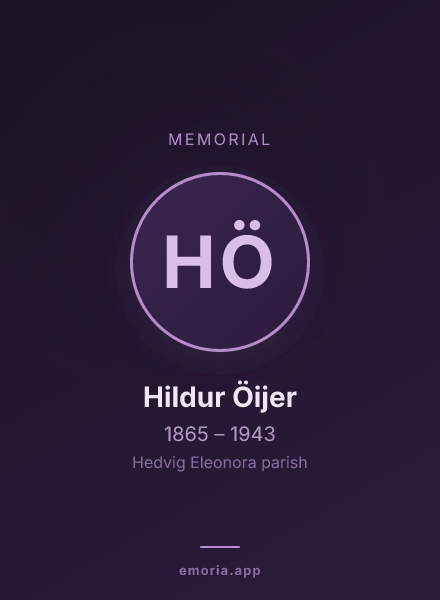 Memorial portrait of Hildur Öijer
