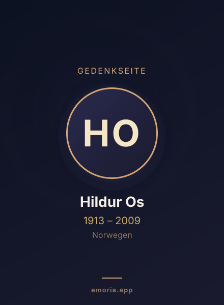 Gedenkportrait von Hildur Os