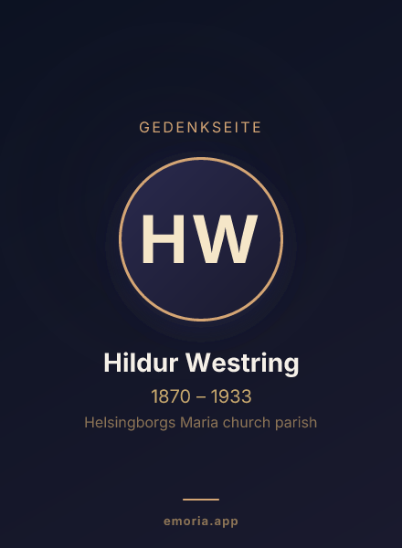Gedenkportrait von Hildur Westring