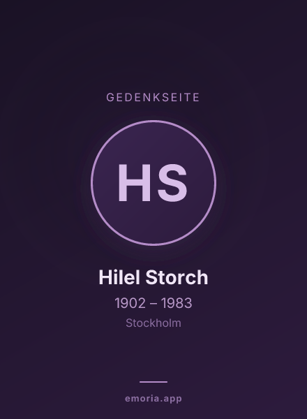 Gedenkportrait von Hilel Storch