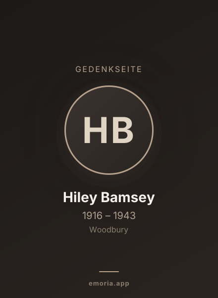 Gedenkportrait von Hiley Bamsey