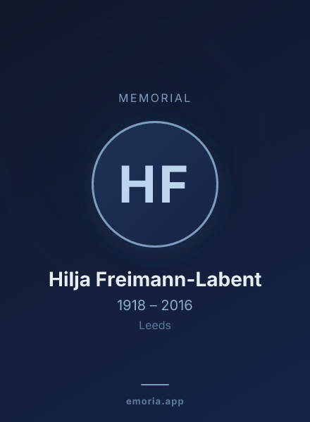 Memorial portrait of Hilja Freimann-Labent