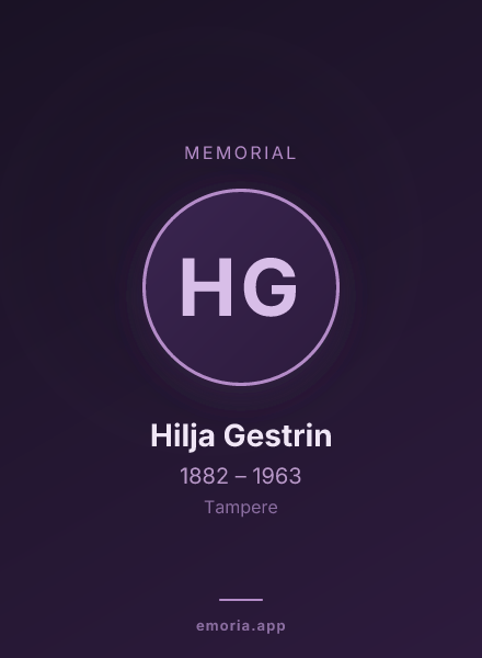 Memorial portrait of Hilja Gestrin