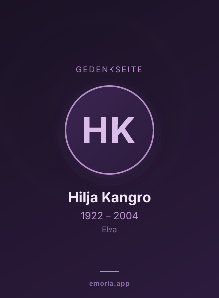 Gedenkportrait von Hilja Kangro