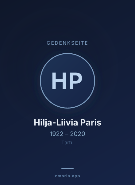 Gedenkportrait von Hilja-Liivia Paris