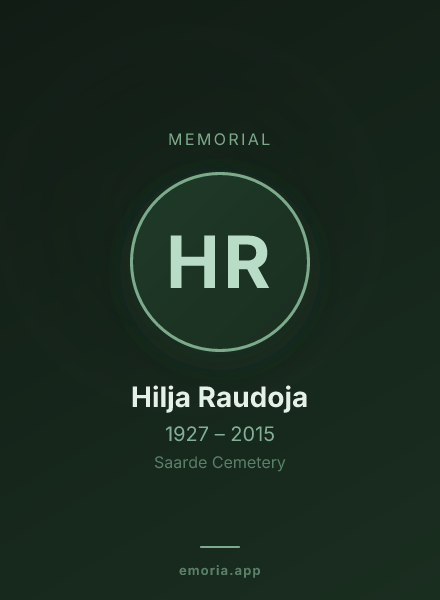 Memorial portrait of Hilja Raudoja