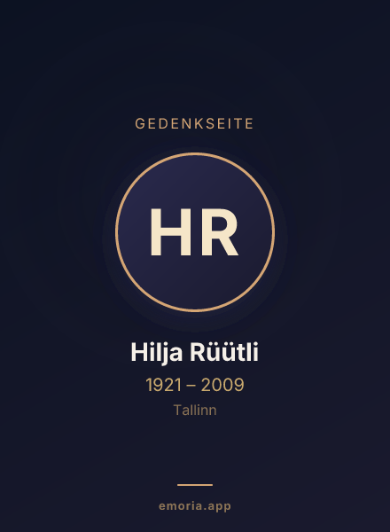 Gedenkportrait von Hilja Rüütli