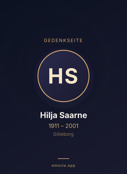 Gedenkportrait von Hilja Saarne