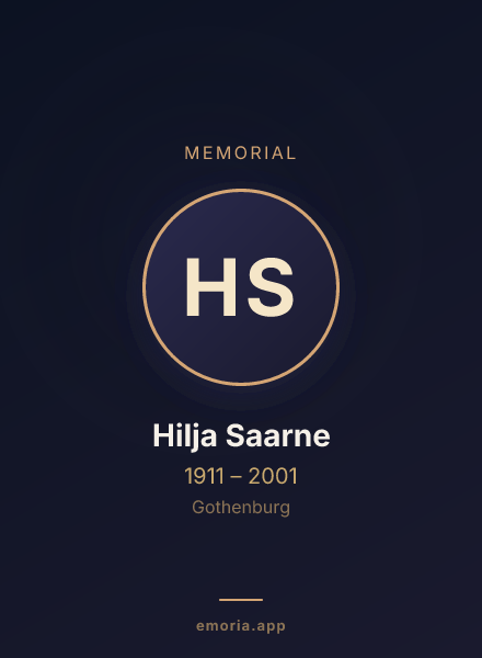 Memorial portrait of Hilja Saarne