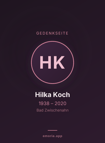 Gedenkportrait von Hilka Koch