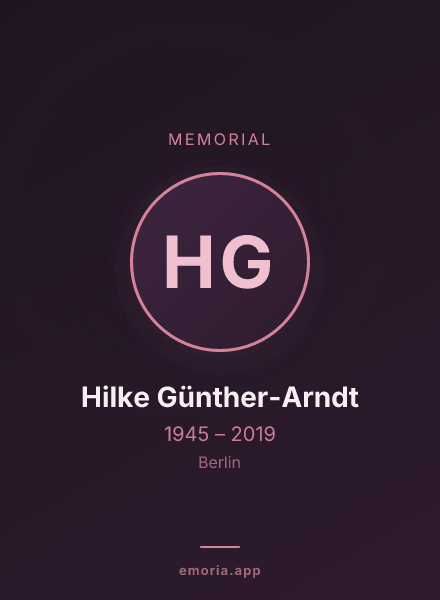 Memorial portrait of Hilke Günther-Arndt