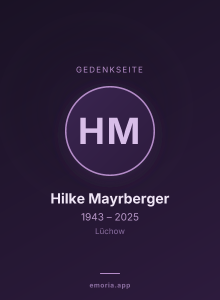 Gedenkportrait von Hilke Mayrberger