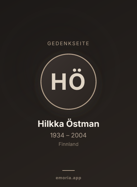 Gedenkportrait von Hilkka Östman