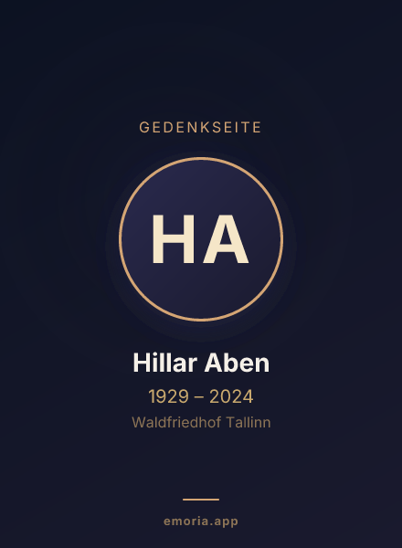 Gedenkportrait von Hillar Aben