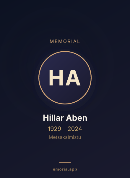Memorial portrait of Hillar Aben