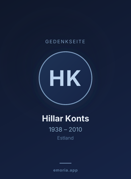 Gedenkportrait von Hillar Konts