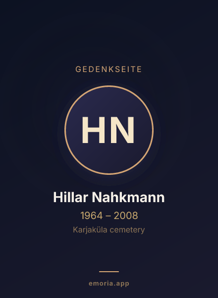 Gedenkportrait von Hillar Nahkmann