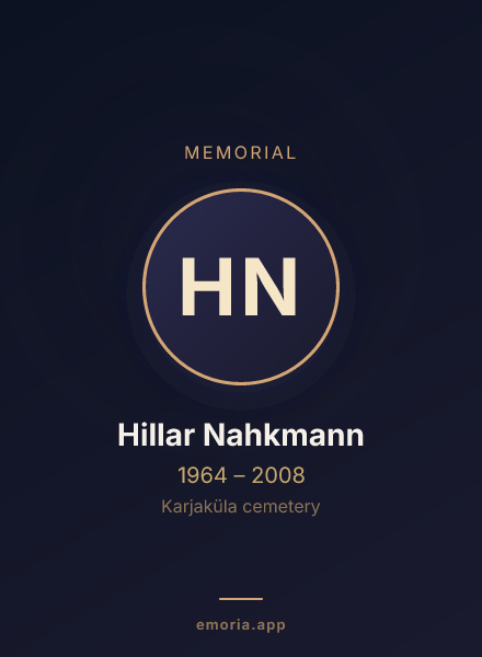 Memorial portrait of Hillar Nahkmann