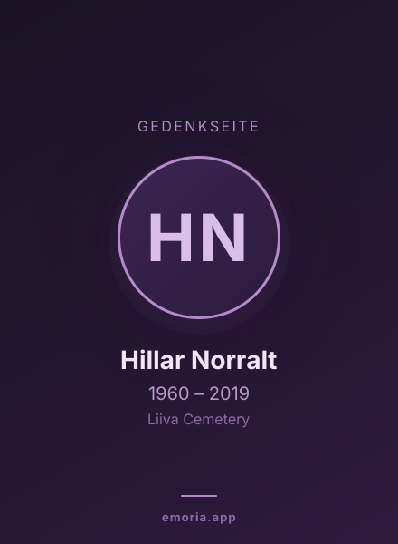 Gedenkportrait von Hillar Norralt